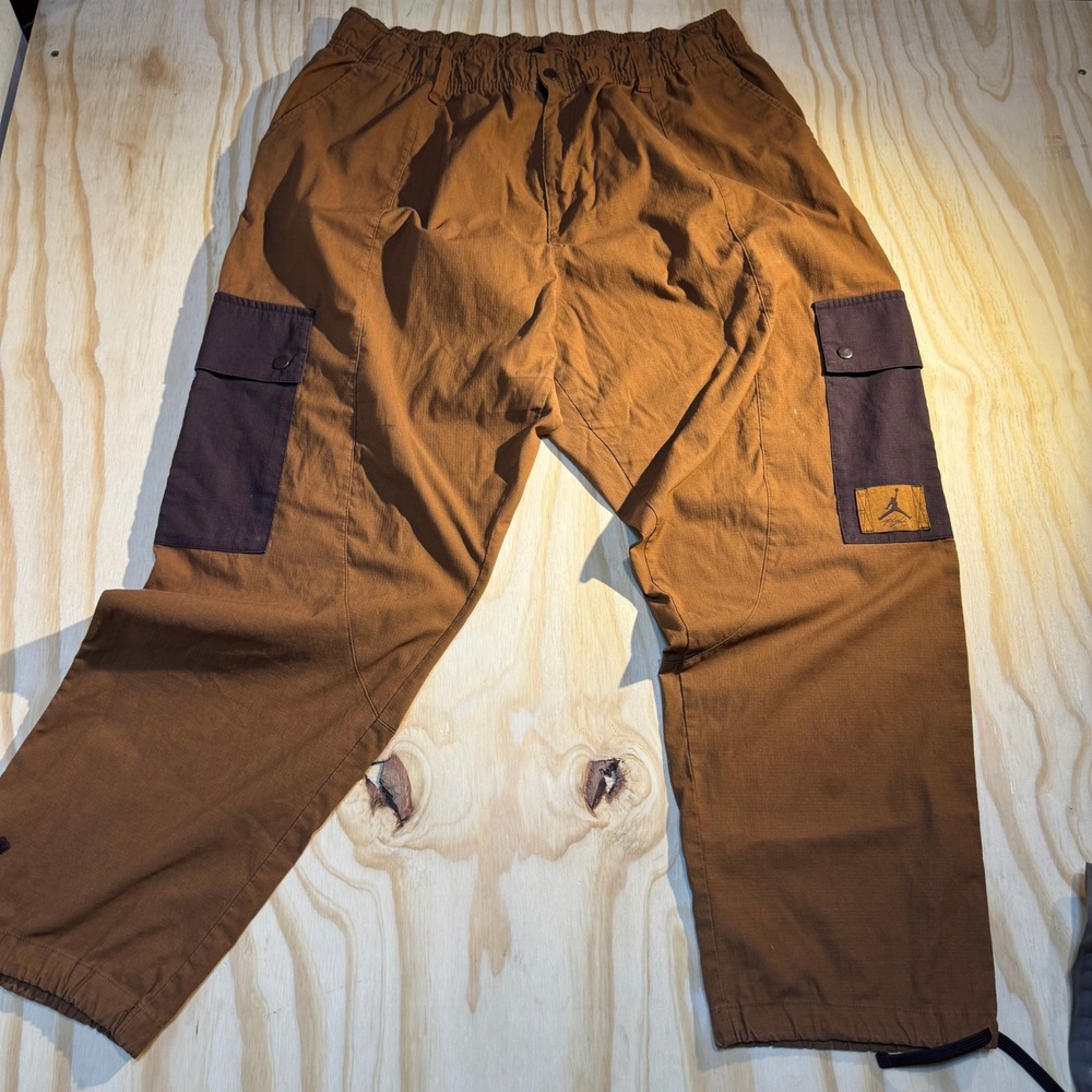 Nike Jordan Flight Loose Fit Cargo Pants Brown Utility Trousers Size 1X